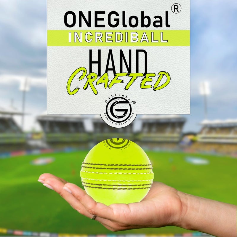 ONEGlobal Soft Rubber Cricket Ball for Practice | Outdoor & Indoor Practice Cricket Ball with Core & Stitched Seam | Realistic Feel, True Bounce & Swing for Practice, Honing Skills & Family Fun - Image 2